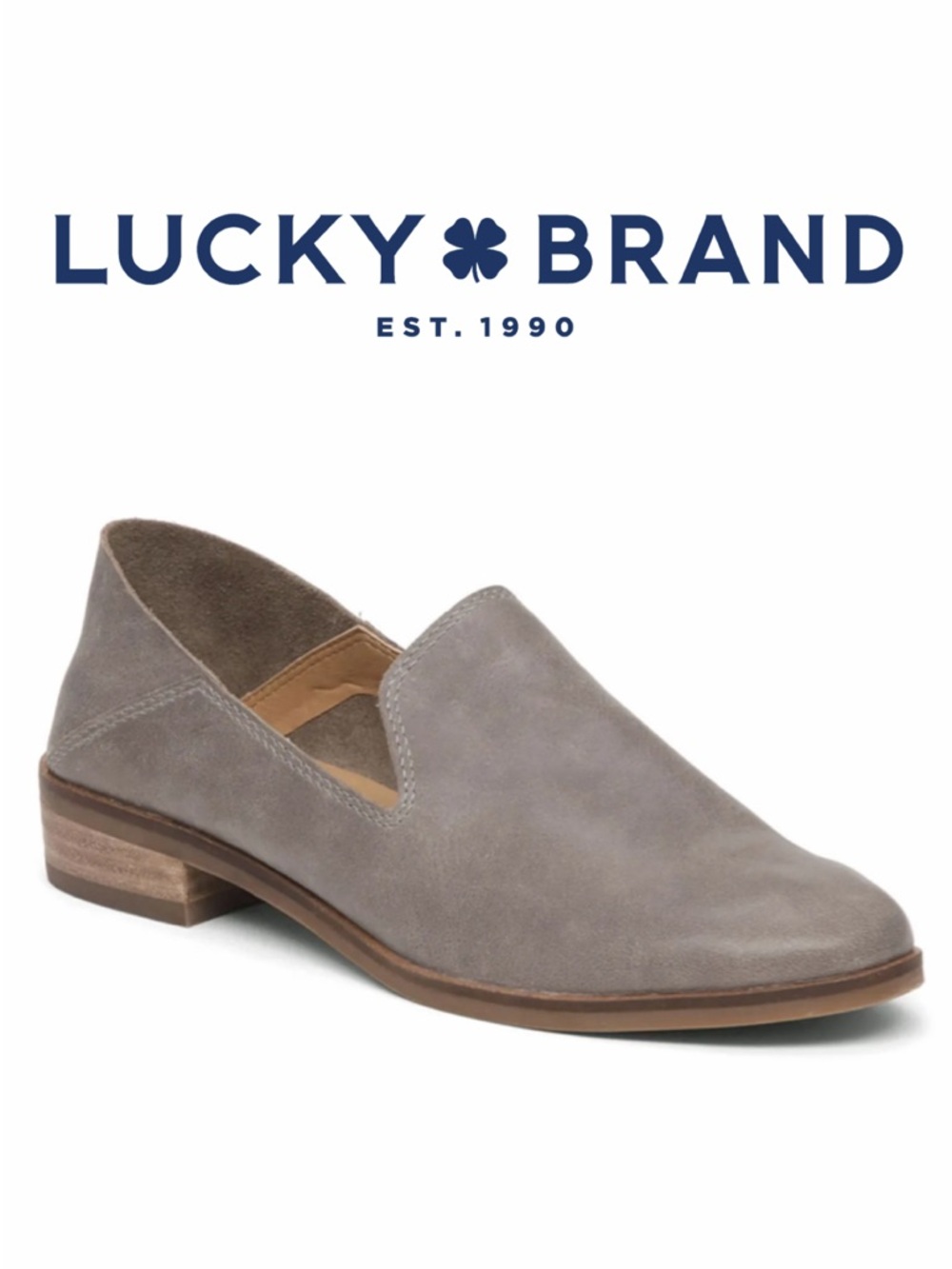 Lucky Brand Gray Suede Loafers